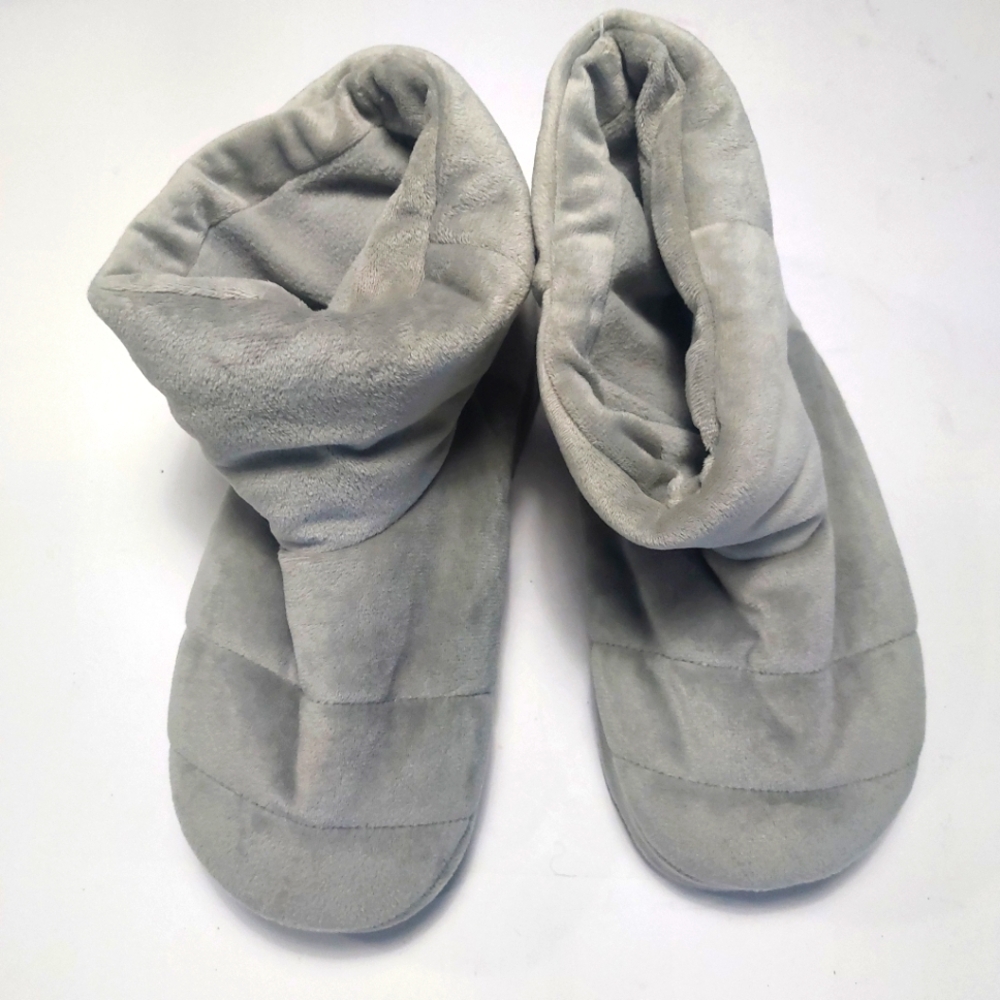 Cozy Gray Slipon Heat Warmer Boots Size Large